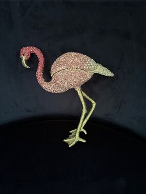 Z gallerie rhinestone flamingo jewelry case